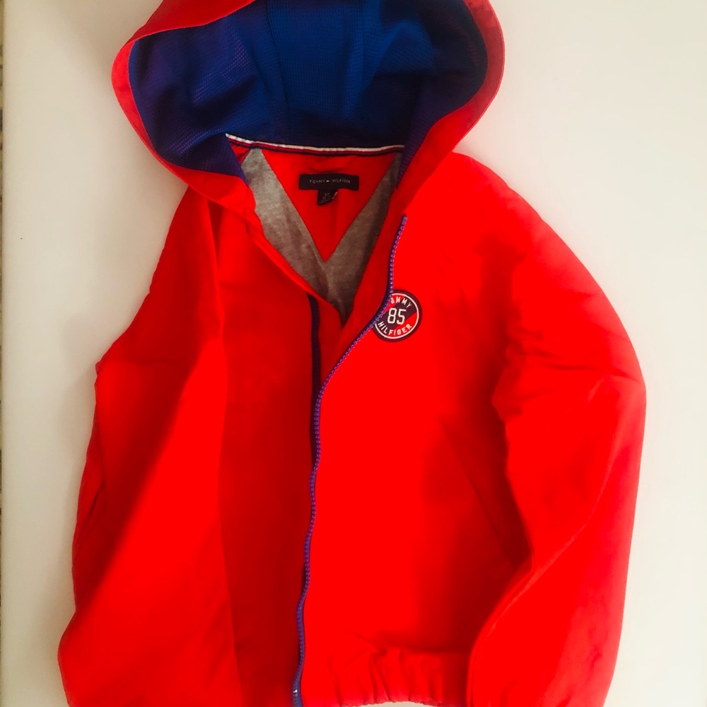 Tommy Hilfiger Red Kids Jacket with Blue Lining